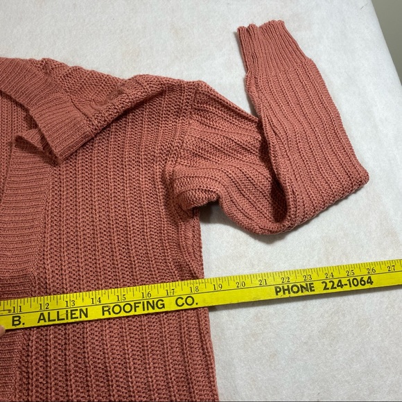 Boho Poof Long Line Open Cardigan Sweater Lace up Sides Long Sleeve Sweater Med - Picture 9 of 10